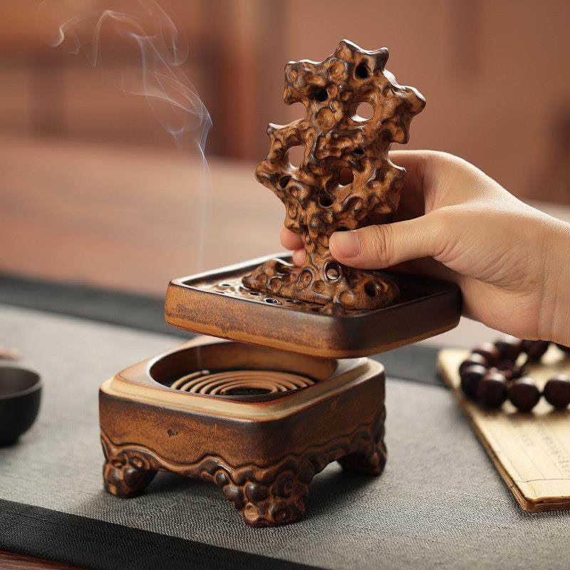 禅意复古太湖石盘香炉大号檀香家用室内香薰炉中国风茶道摆件沉香,家居饰品,香薰炉,淘宝优惠券,粉丝福利购,淘宝优惠卷