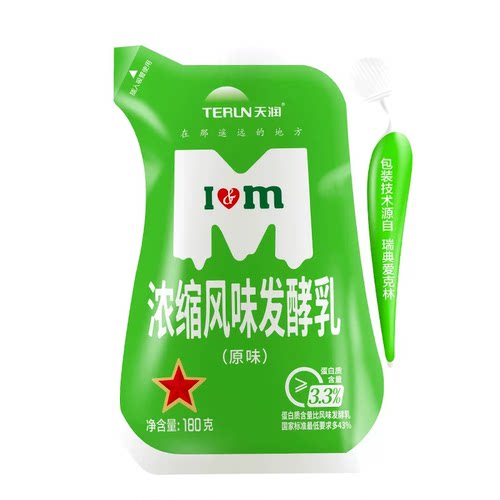 天润浓缩风味发酵乳原味180g*12
