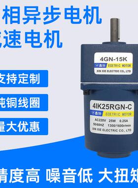 4I25RGN交流减速电机220V25W小型调速电机单相异步电动机马达厂