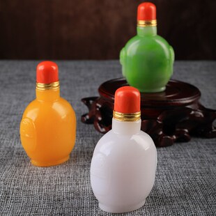 蒙古族鼻烟壶内蒙古特色工艺品仿羊脂玉物件少数民族特色礼品