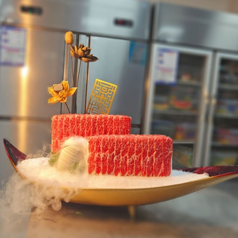 和牛姿造摆盘模具牛肉刺身火锅烤肉装饰长方扇形半圆冰柱造型磨具