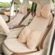奶茶色系汽车坐垫秋冬季 长毛绒保暖加热加绒车内座椅座垫女士