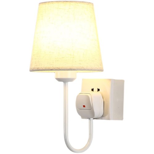 喂奶护眼插电床头调节柔光小夜灯卧室睡眠灯插座式白光大功率