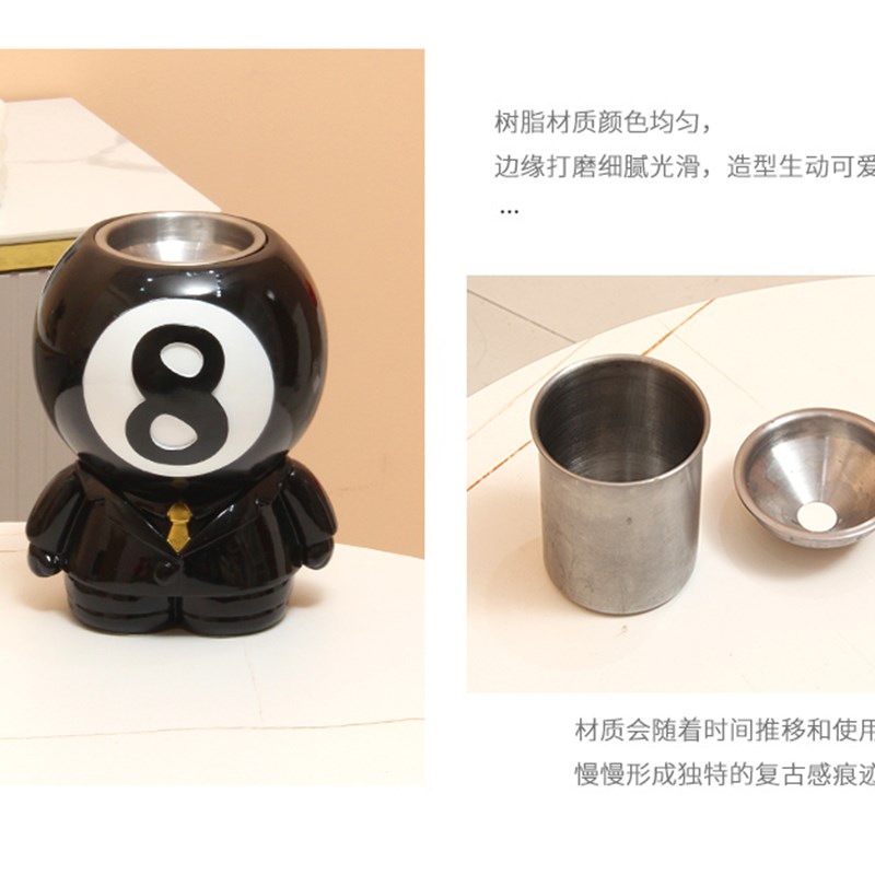 大号烟灰缸创意个性台球厅带盖防飞灰家用客厅轻奢办公室潮流烟缸