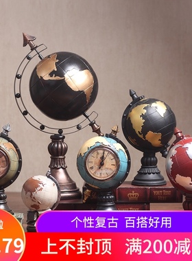 欧式创意复古地球仪摆件客厅办公室高档桌上装饰物摆设家居装饰品