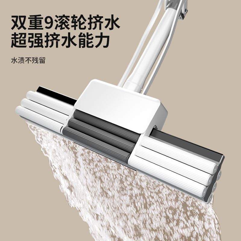 2023新款懒人免手洗胶棉头拖把干湿家用一拖净地拖布吸水海绵拖把