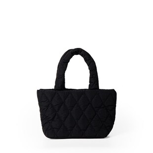 秋冬新款韩版ins清新菱格手提包2023小众尼龙充棉休闲百搭托特包