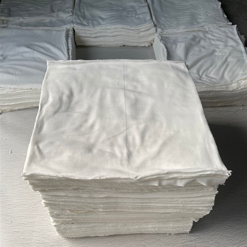 白色工业抹布碎布擦机布清洁不掉毛色吸水吸油