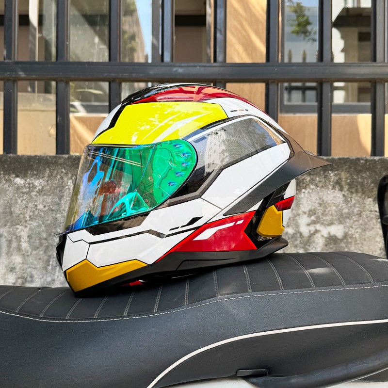 ORZ-966春季机车头盔摩托全盔男女个性尾翼跑盔3C认证蓝牙DOT认证