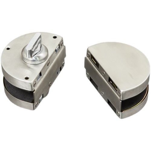 19MM玻璃门地锁单门双开门锁免开孔无框门地锁浴室门锁玻璃中间锁