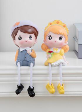 创意家居装饰吊脚娃娃小摆件 客厅卧室电视柜装饰儿童房礼品摆件