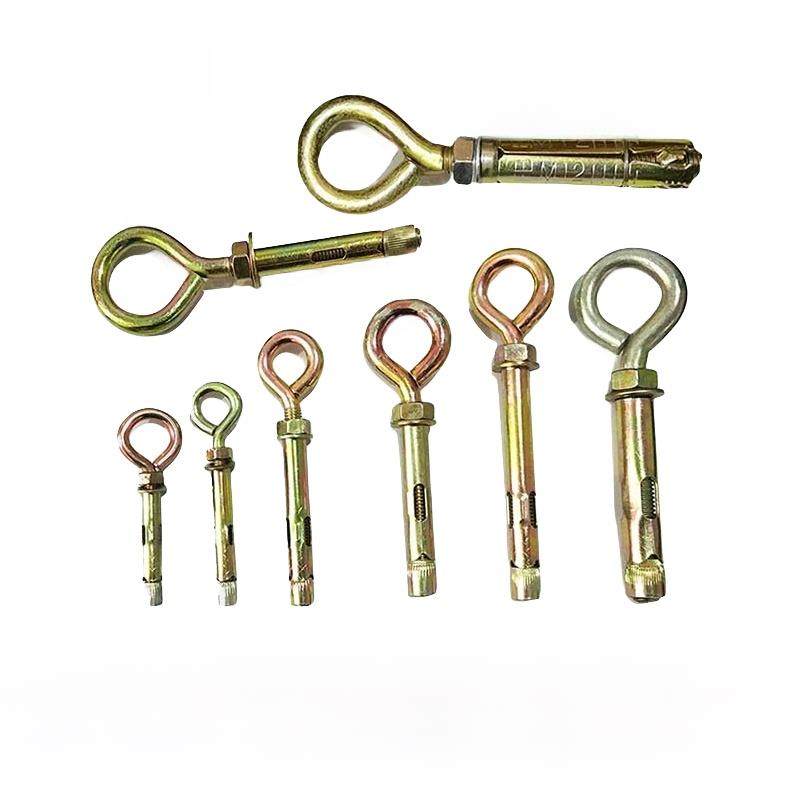 彩色镀锌膨胀羊眼挂钩螺丝带环形拉出挂钩膨胀螺栓摆动挂钩M6M8M1