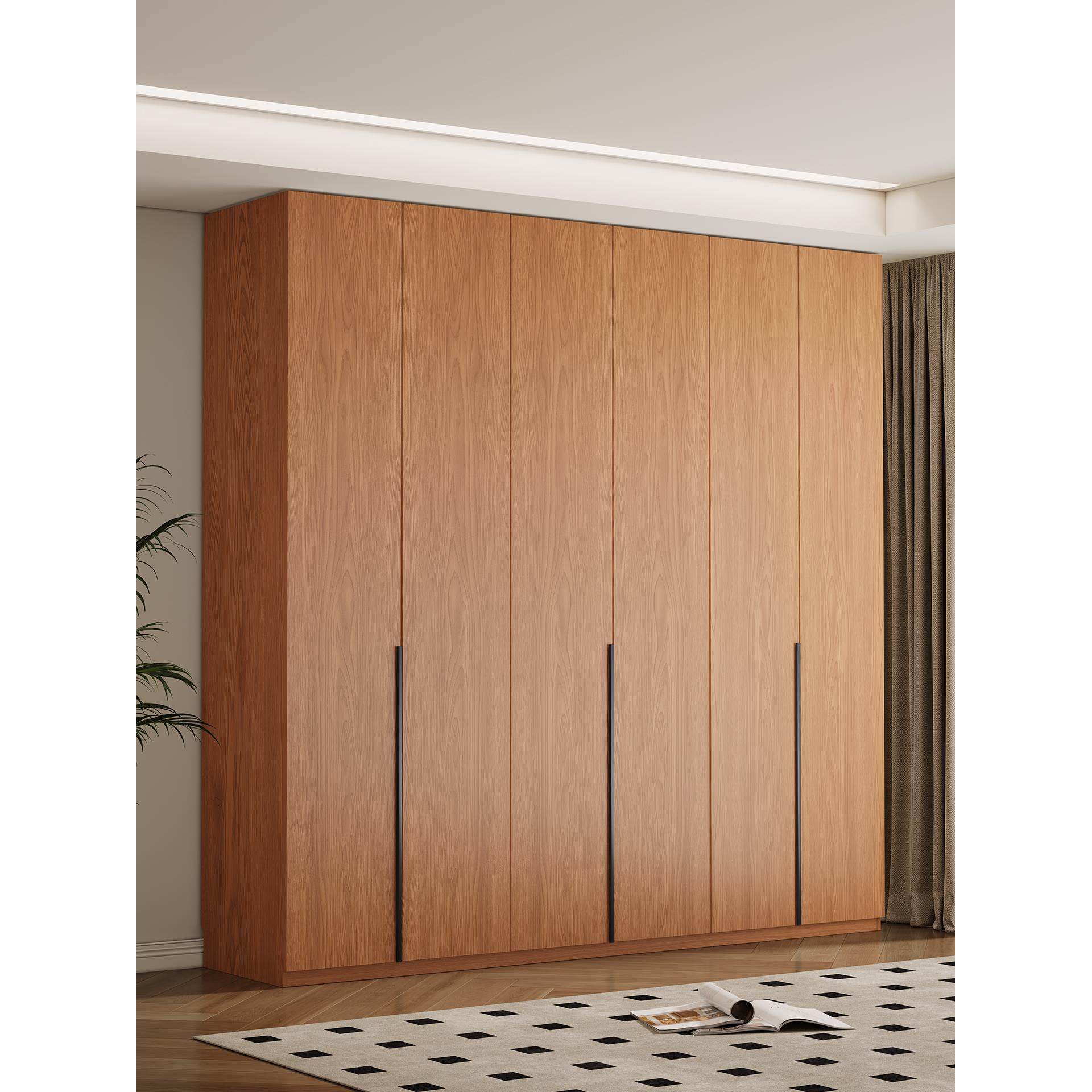 全实木橡木衣柜家用卧室原木风简约现代小户型储物收纳组合衣橱柜