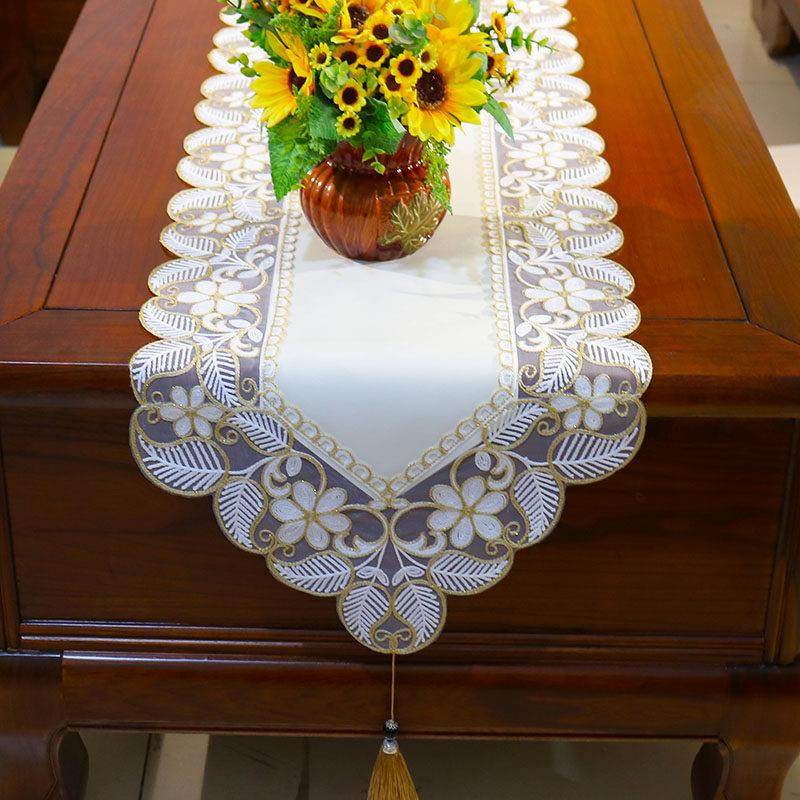 欧式轻奢蕾丝防水防油桌旗桌布客厅茶几电视柜斗柜鞋柜梳妆台盖布,居家布艺,桌旗,淘宝优惠券,粉丝福利购,淘宝优惠卷