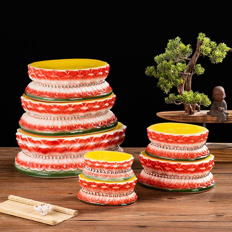 陶瓷莲花佛像底座观音菩萨坐台佛像神像加高垫台莲花灯座财神供奉