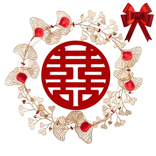 婚房布置套装结婚装饰男方女方门房喜字发光背景墙装饰