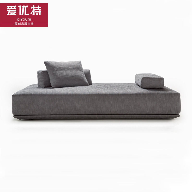 简约现代单人沙发床棉麻组合沙发双人休闲沙发小户型整装休闲榻
