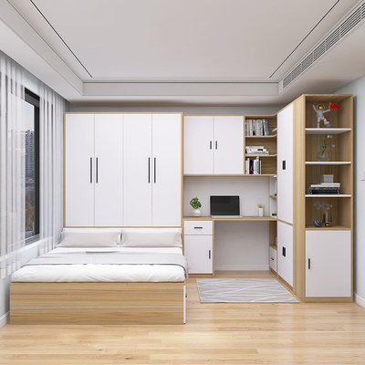 儿童房榻榻米床衣柜一体带书桌书柜组合套装卧室小户型靠墙踏踏米