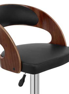 时尚创意酒吧凳升降椅旋转酒吧椅时尚皮靠背实木高脚凳子