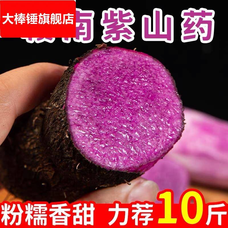新鲜紫山药10斤当季现挖脚板薯紫玉淮山毛薯紫色山药农家蔬菜包邮