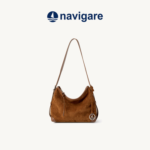 Navigare小帆船麂皮绒HOBO包