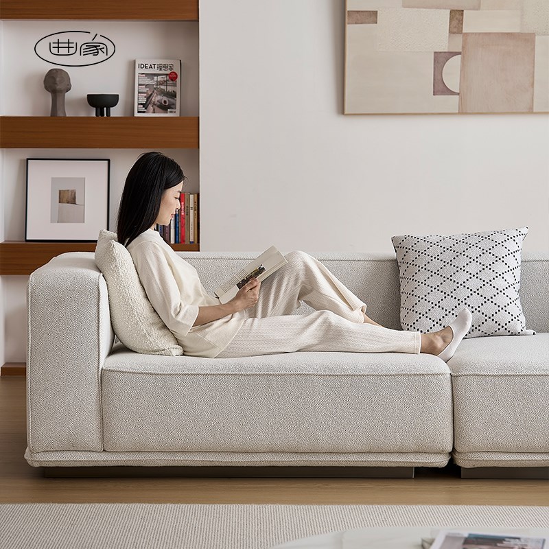 曲家意式轻奢极简布艺沙发设计师款简约大户型豪宅客厅地平线沙发