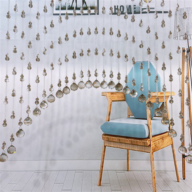 新款轻奢水晶珠帘隔断门帘玄关客厅卧室屏风挂帘子鞋柜装饰免打孔