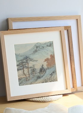 北欧实木相框摆台diy定制6寸10寸8挂墙画框24寸8开4KA4A3正方形33