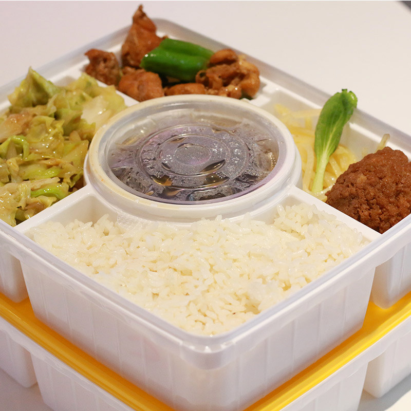 老娘舅快餐盒一次性塑料五格打包盒六格外卖便当套餐盒带盖防盗盒