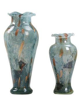 油画系琉璃彩色艺术花瓶摆件餐桌酒店客厅插花花器玄关软装饰摆设