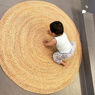 蒲草垫地毯圆形草编蒲团编织坐垫子地上入户门客厅垫摄影拍照装饰