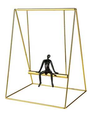 极简创意荡秋千思考者人物摆件客厅电视柜酒柜办公室店铺装饰品