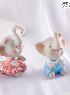新款创意可爱芭小摆件车载结婚七礼人物送象新情侣一对夕礼蕾物情