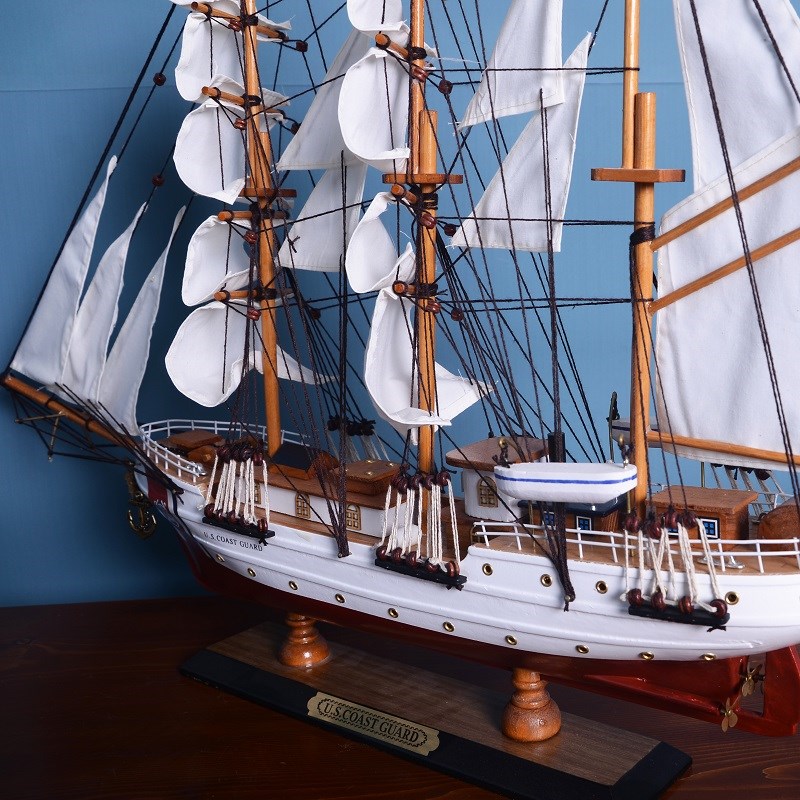 美式实木一帆风顺帆船模型摆件大型工艺船商务开业礼物大堂装饰品