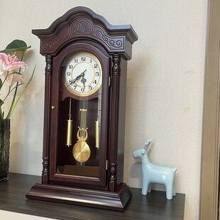 大座钟欧式 座钟静音扫秒整点音乐报时夜间自动止报 台钟立钟新中式
