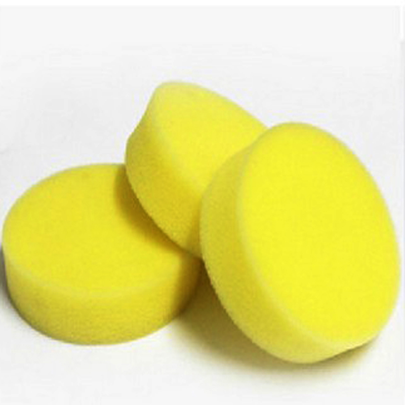 包邮加大黄色圆形擦鞋油汽车海绵打蜡上油海绵高密度清洁去污膏