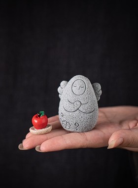 仿古小天使茶宠小摆件创意塞尔达传说海利亚女神像盆栽造景装饰品