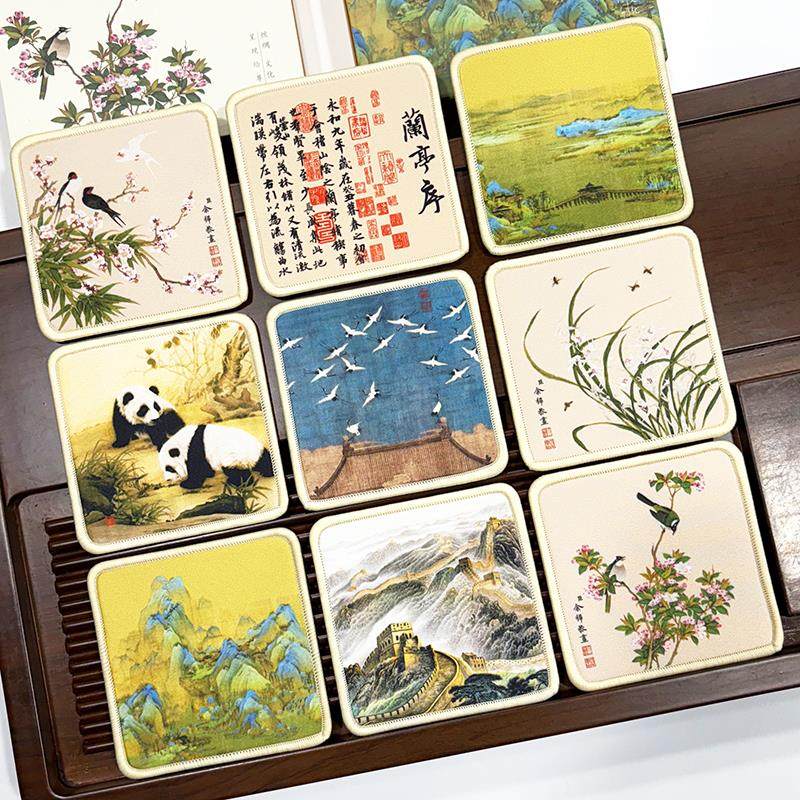 熊猫文化创意周边杯垫中国风元素成都纪念品杯垫