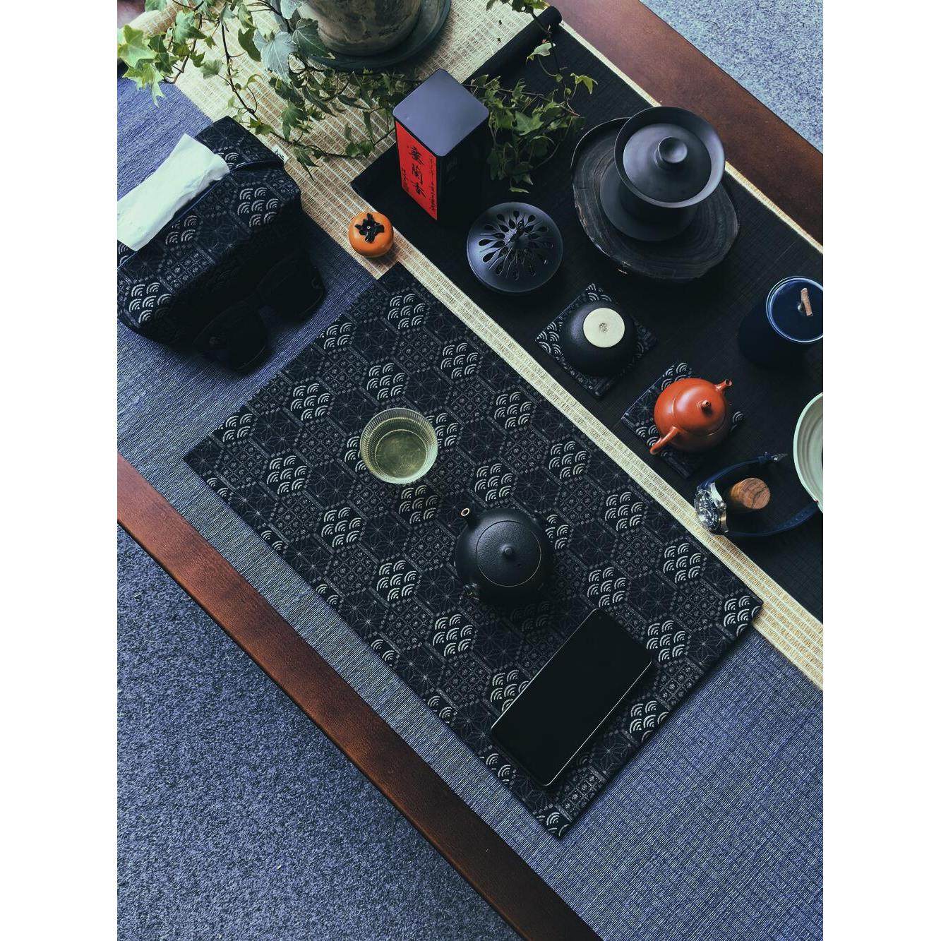 复古民族风日式古典禅意茶席茶布织锦桌垫桌旗茶桌布杯垫棉麻布艺
