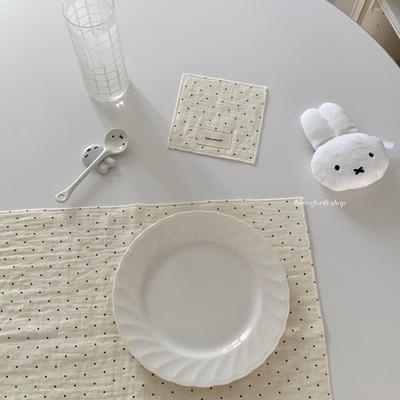 henceforth纯棉纱布波点餐巾桌垫方形杯垫双层柔软吸水盖布ins风