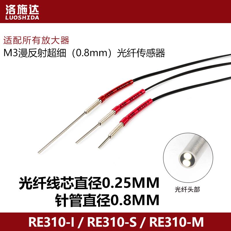 洛施达超细光纤0.8mm凸针 RE310-I RE310-S RE310-M 线长1米2米