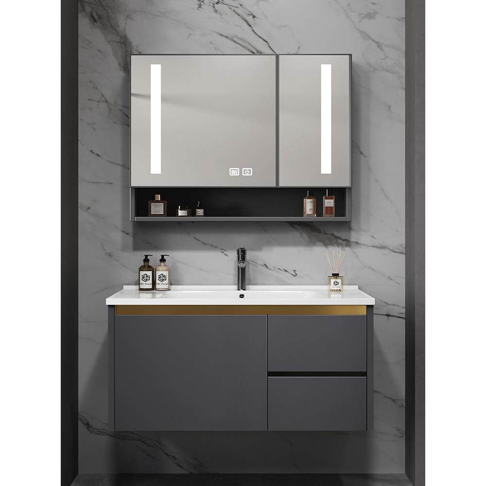 太空铝浴室柜组合小户型卫生间挂墙式洗手盆洗漱台一体陶瓷洗脸盆,家装主材,挂墙式洗脸盆,淘宝优惠券,粉丝福利购,淘宝优惠卷