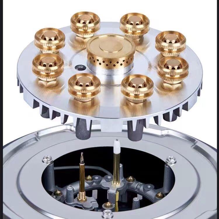 燃气灶猛火炉头盖全铜火嘴分火器通用九腔火盖原装煤气灶配件大全