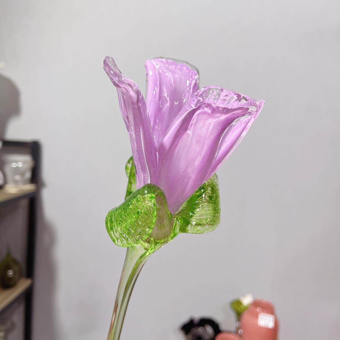 出口国外仿真玻璃花纯手工制作琉璃花琉璃夜光花新花夜光琉璃花