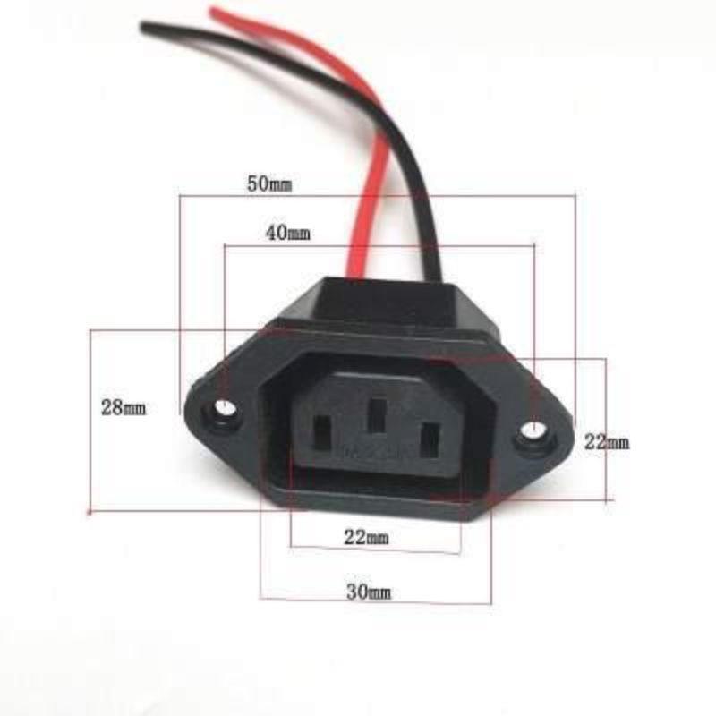 48V电动锂电池汽车电源线弯头公母电池连接插头捷安充电三孔产品