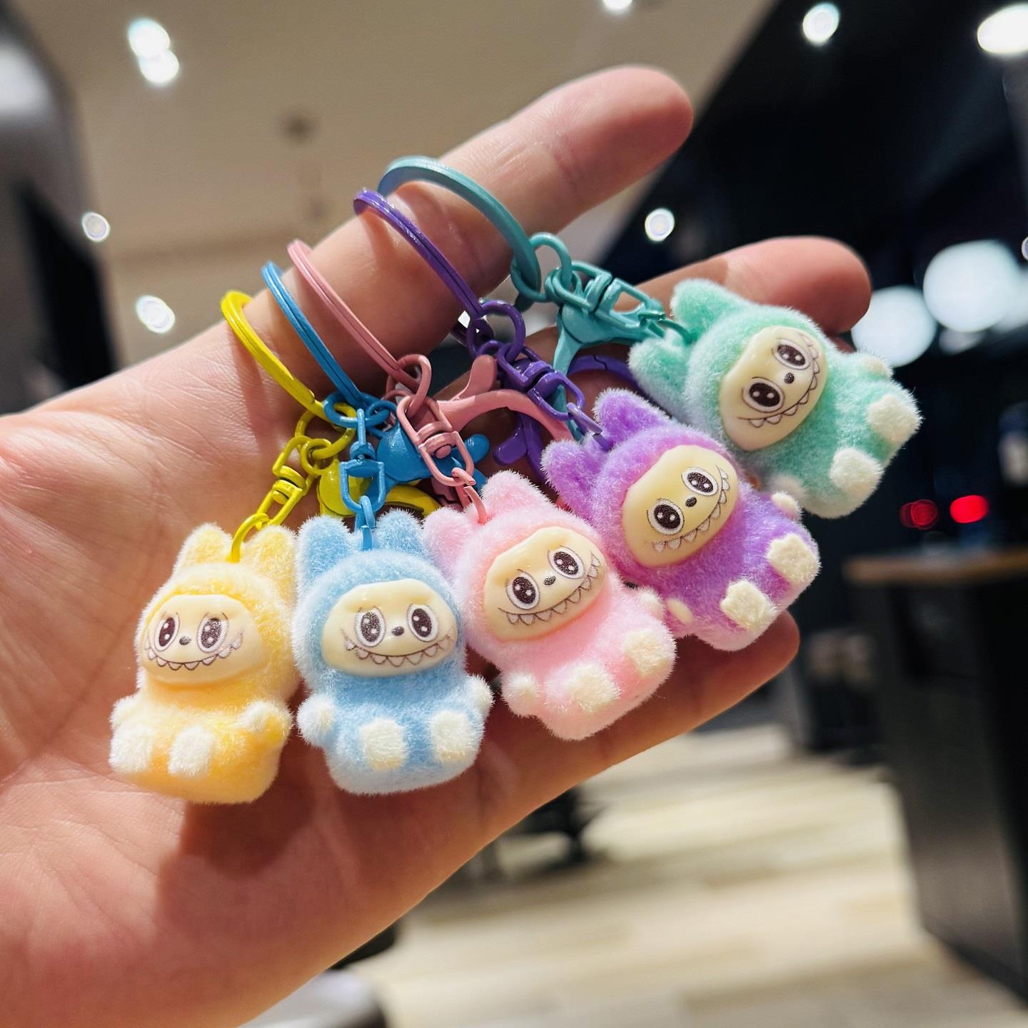 植绒labubu公仔挂件汽车钥匙扣游戏厅抓娃娃机奖品商场活动小礼品