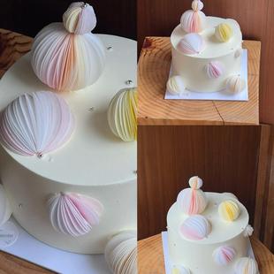 ins简约彩色泡泡糯米纸威化纸糖纸生日蛋糕装饰DIY材料圆形压花器