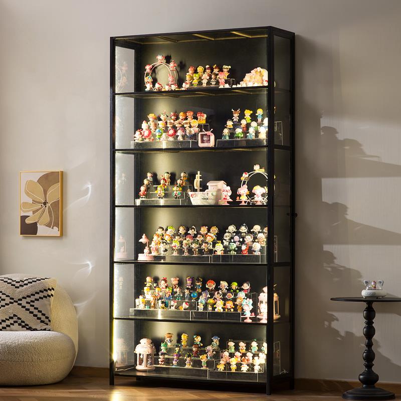 手办展示柜亚克力多层收纳柜子盲盒陈列架透明样品货柜带灯展示柜