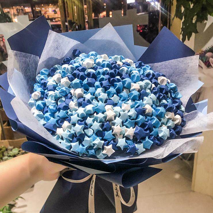 手工星星花束diy材料包幸运星网红渐层满天星成品折纸520女友礼物