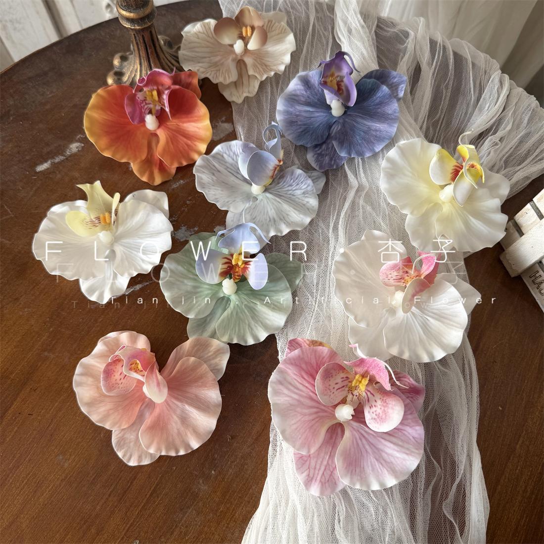 蕾丝蝴蝶兰花头头饰装饰DIY婚礼布景橱窗装饰花朵氛围感拍照海边